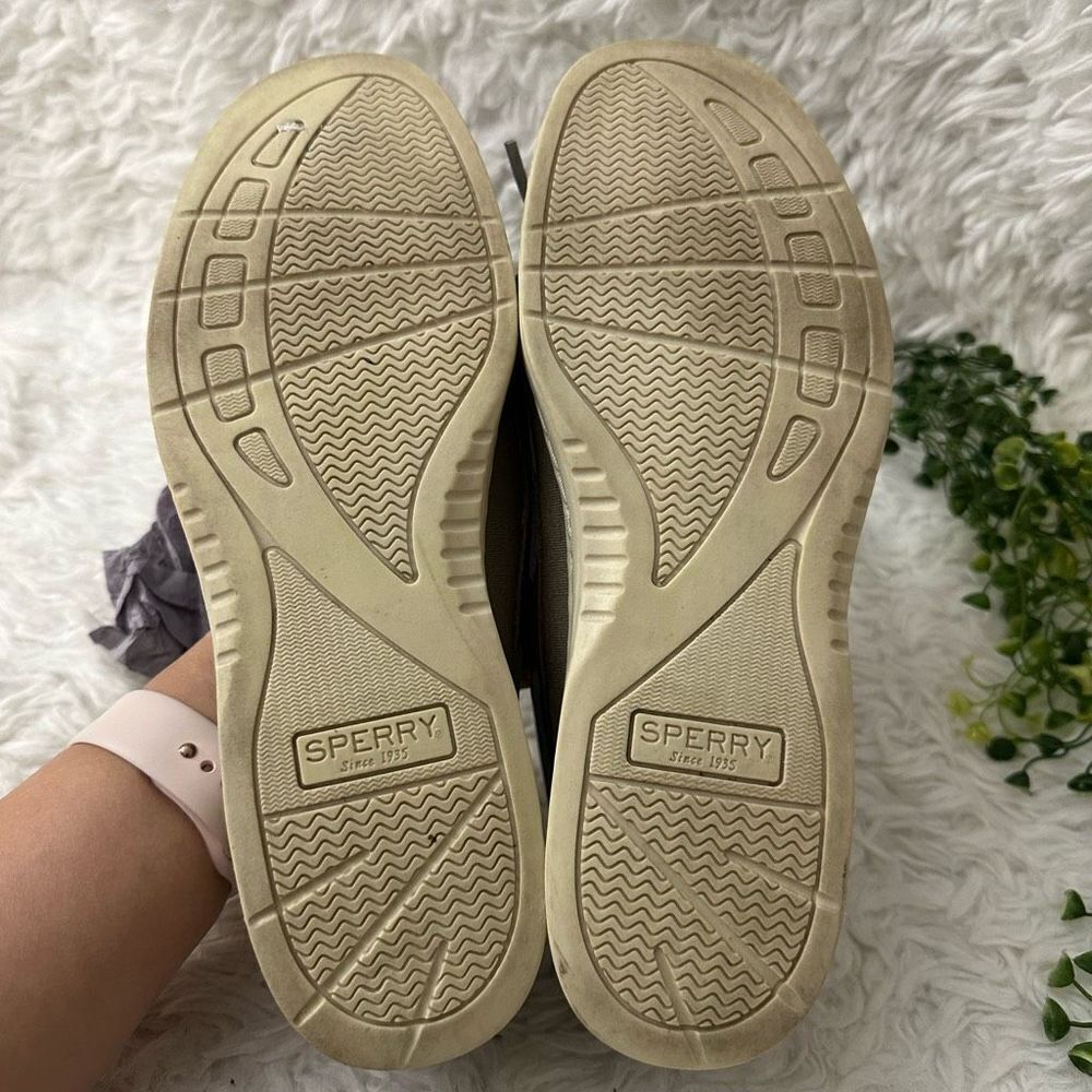SPERRY Women's Angelfish Boat Shoe Brown Silver Comfort Flats size 8.5 - Picture 7 of 9